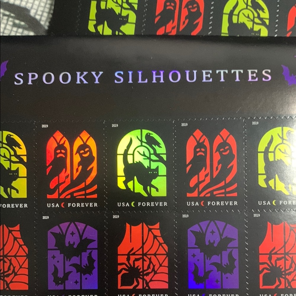 400 Spooky Silhouettes 2019 Forever Postage Stamps USPS Holo Foil Halloween